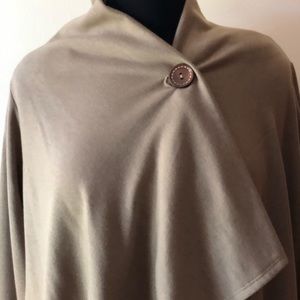 Taupe wrap long sleeves cotton cardigan